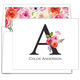 White Floral Bunch Initial Folded Note Cards Image 3 of 3